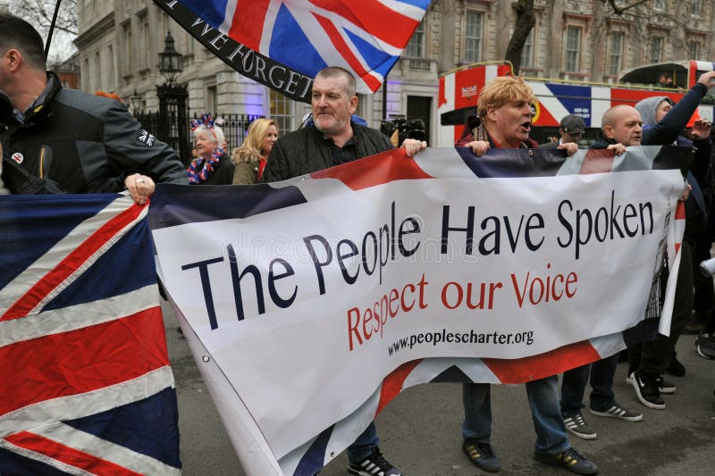 Pro Brexit manifestation in Parliament Square on the 31 January 2020.