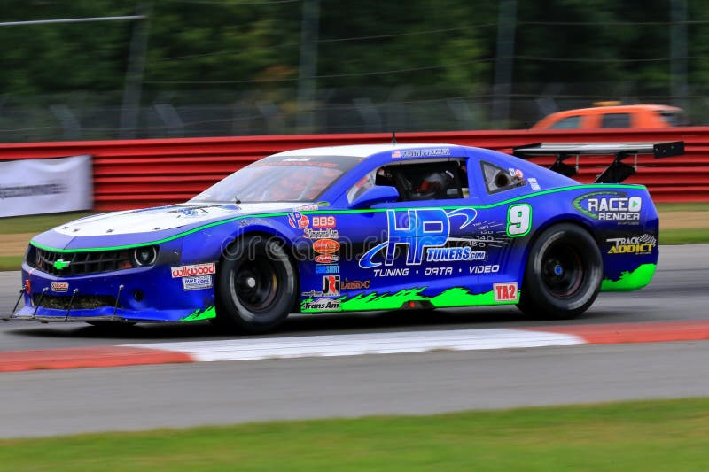 Pro Chevrolet Camaro race car on the course