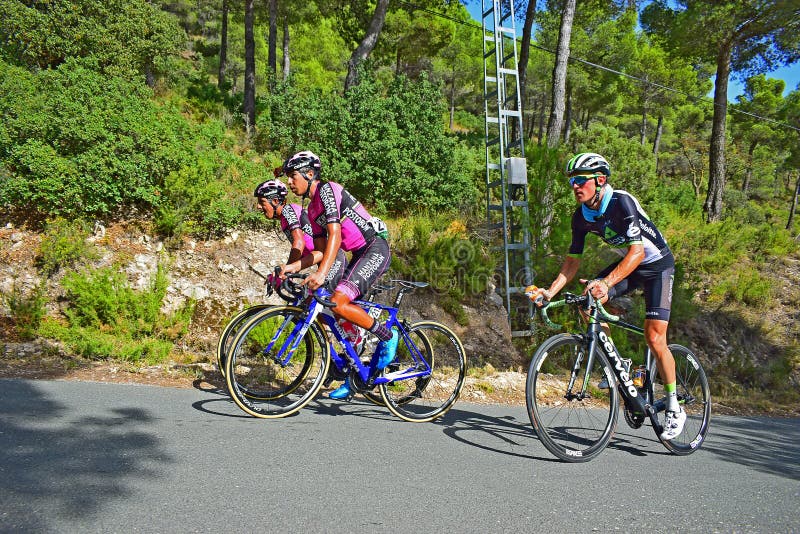 Pro Cyclists La Vuelta royalty free stock images Pro Cyclists La Vuelta royalty free stock images