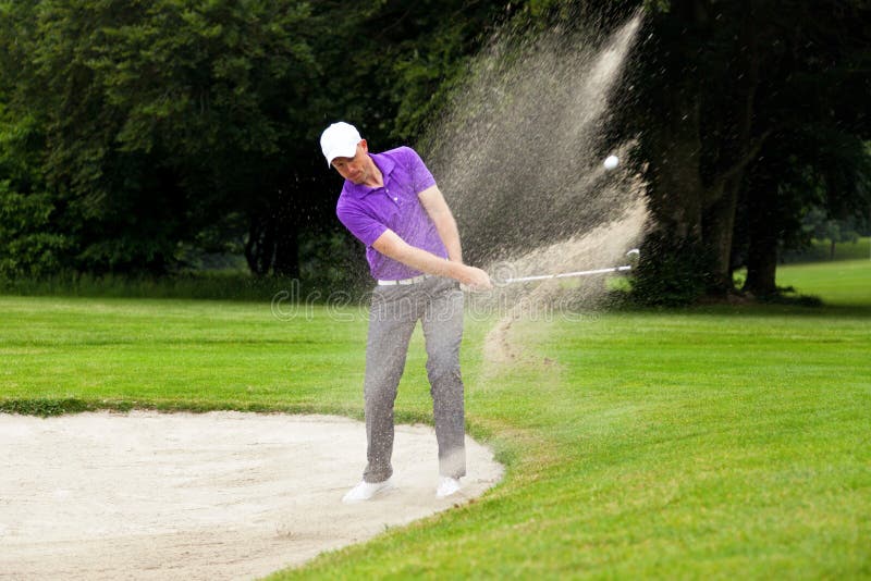 Pro golfer bunker shot stock photos Pro golfer bunker shot stock photos