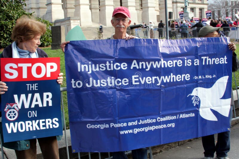 ProLabor Protest March in Atlanta Editorial Stock Image Image of