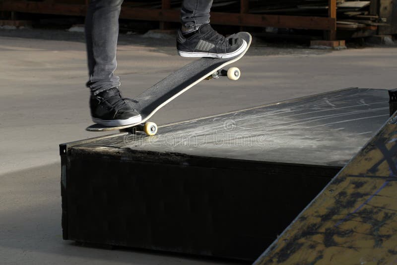 Pro Skater Make a Nose Grind Stock Photo Image of skating, athlete