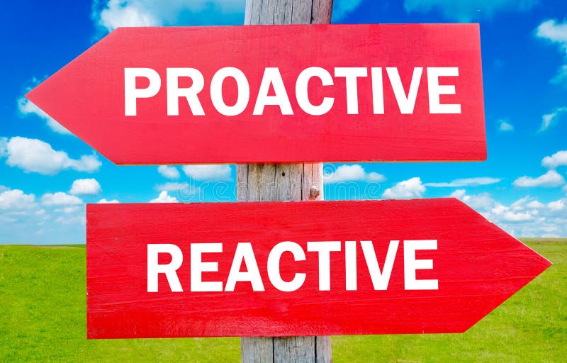 Proactive and reactive way choice showing strategy change or dilemmas. Proactive and reactive way choice showing strategy change or dilemmas