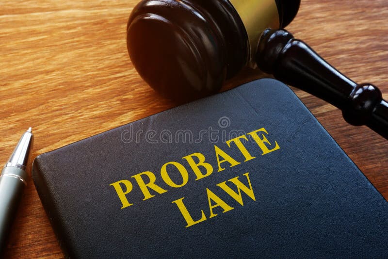 Probate Law book and wooden gavel. Probate Law book and wooden gavel in the court royalty free stock photos