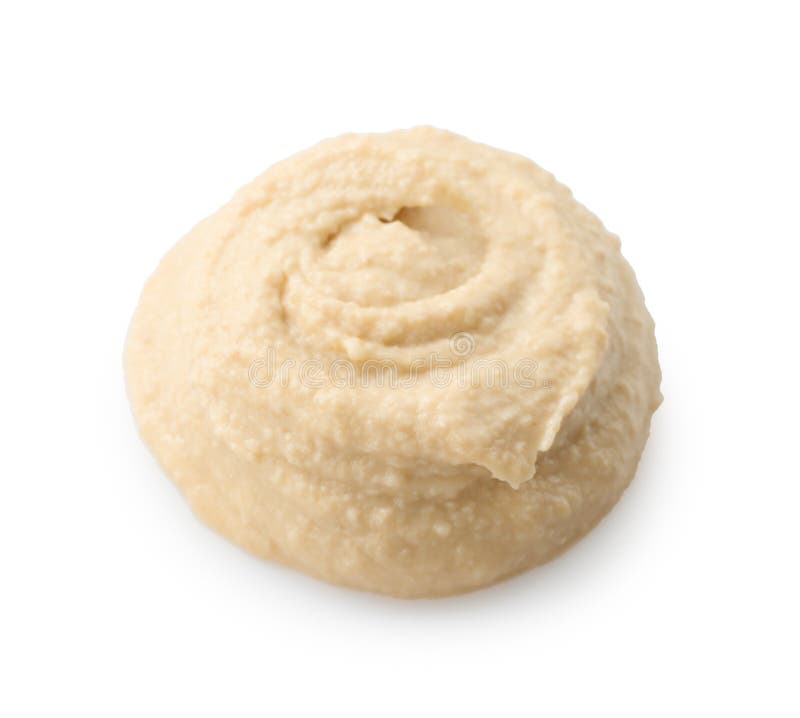 Probe köstlichen Hummus isoliert auf weiß lizenzfreie stockfotografie