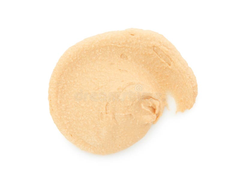 Probe köstlichen Hummus isoliert auf weißer Oberseite lizenzfreie stockbilder
