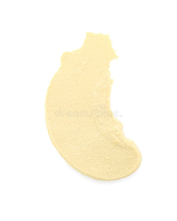 Probe köstlichen Hummus isoliert auf weißer Oberseite lizenzfreie stockbilder