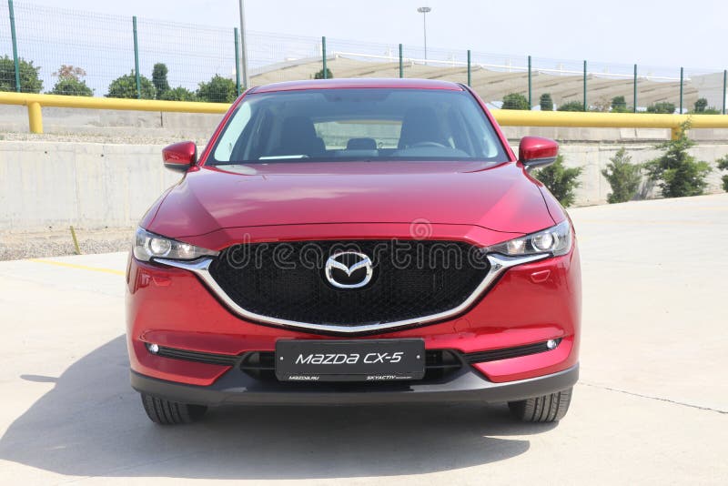 Baku, Azerbaijan - May 27, 2017: sneak preview and test-drive of second generation restyled Mazda CX-5 crossover SUV with an overhauled design and new tech. Baku, Azerbaijan - May 27, 2017: sneak preview and test-drive of second generation restyled Mazda CX-5 crossover SUV with an overhauled design and new tech