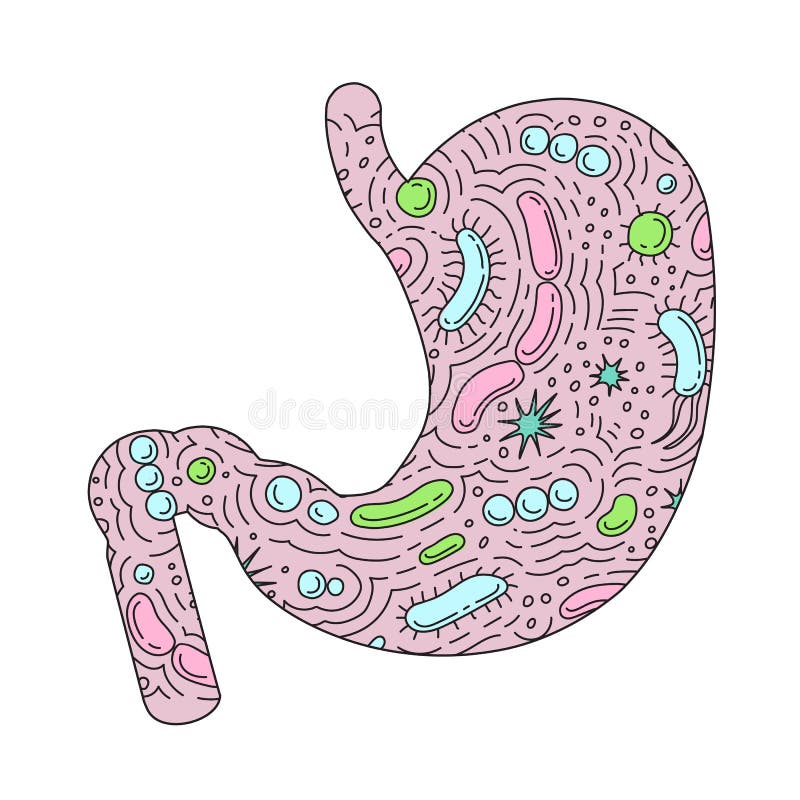 Probiotics例证乱画细菌画微生物汇集库存例证 插画包括有饮食 钞票 毒菌 电池 Probiotics例证乱画细菌画微生物汇集库存例证 插画包括有饮食 钞票 毒菌 电池