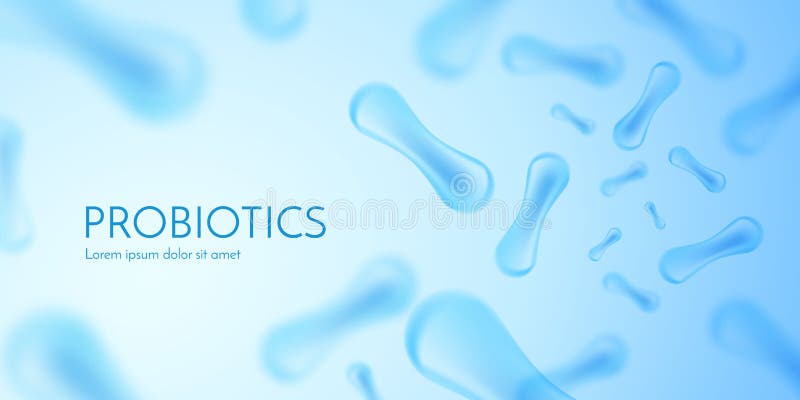 Probiotics Bacteria Vector Illustration. Biology, Science Background