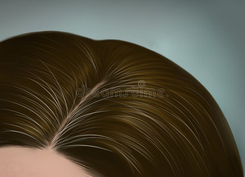 Problem Causes of Premature White Hair . Stock Illustration - Illustration  of brown, ageing: 207997642