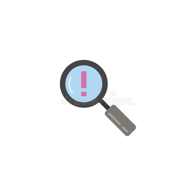 Problem search vector icon symbol find error isolated on white background royalty free illustration
