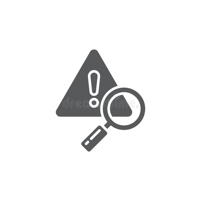 Problem search vector icon symbol find error isolated on white background royalty free illustration