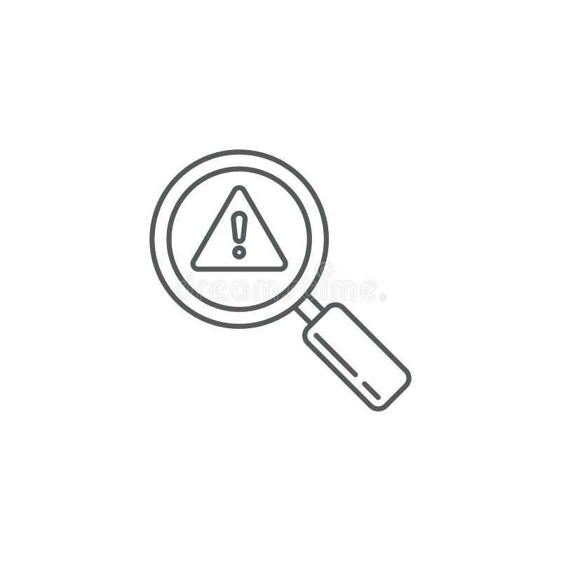 Problem search vector icon symbol find error isolated on white background eps10