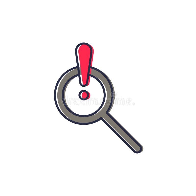 Problem search vector icon symbol find error isolated on white background stock illustration