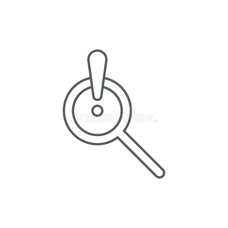 Problem search vector icon symbol find error isolated on white background stock illustration