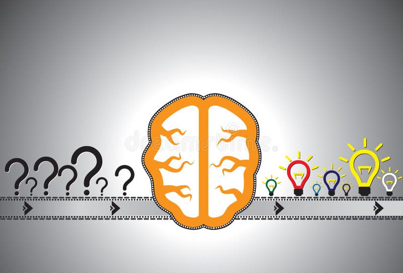 Problem solution concept- assembly line automation stock illustration