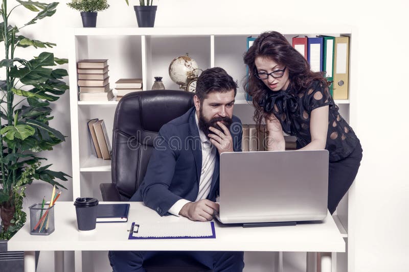 Problem solving. Business partners work on computer. Communication and IT skills. Workplace communication. Business communication. Communication technology.