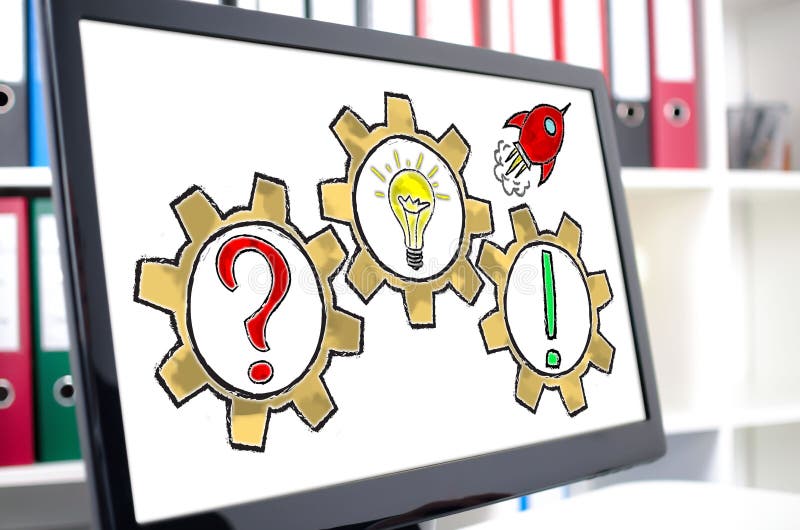 Problem solving concept on a computer screen stock image