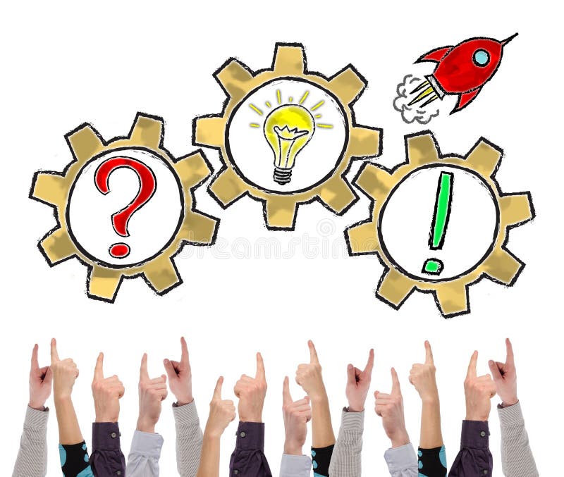 Problem solving concept pointed by several fingers royalty free stock photo