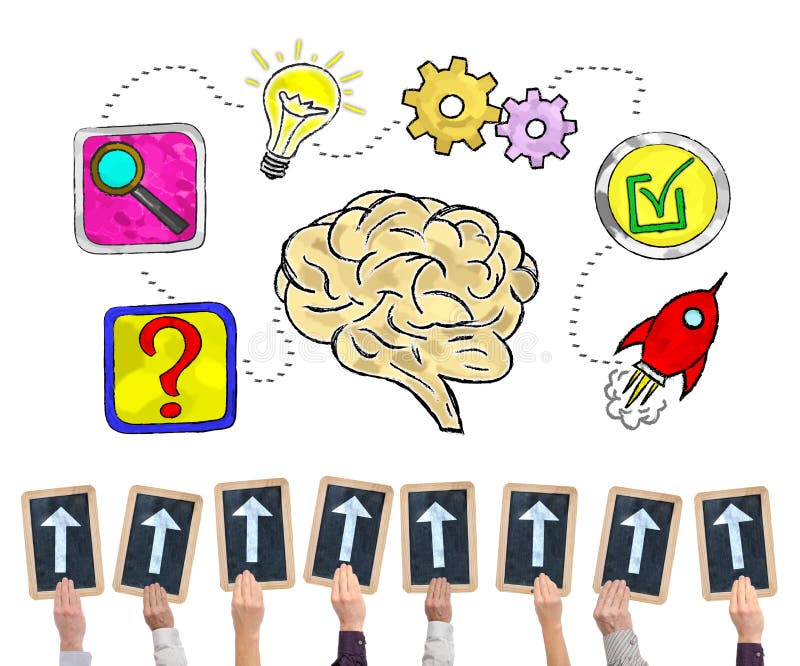 Problem solving concept on a whiteboard royalty free illustration