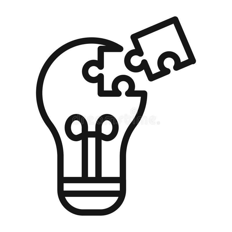 Problem solving skills icon Black line art vector royalty free illustration