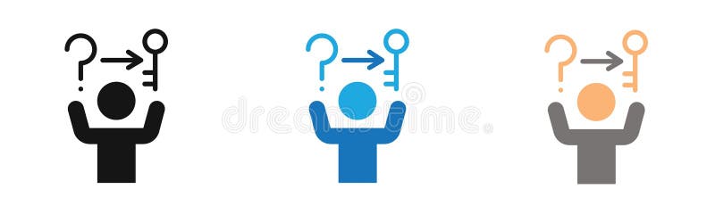 Problem solving skills icon Line Art Logo set royalty free illustration