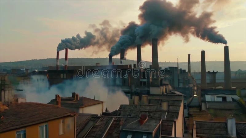 Problemas ambientales relacionados con la contaminación atmosférica. efecto de calentamiento global. generado con ai stock de ilustración