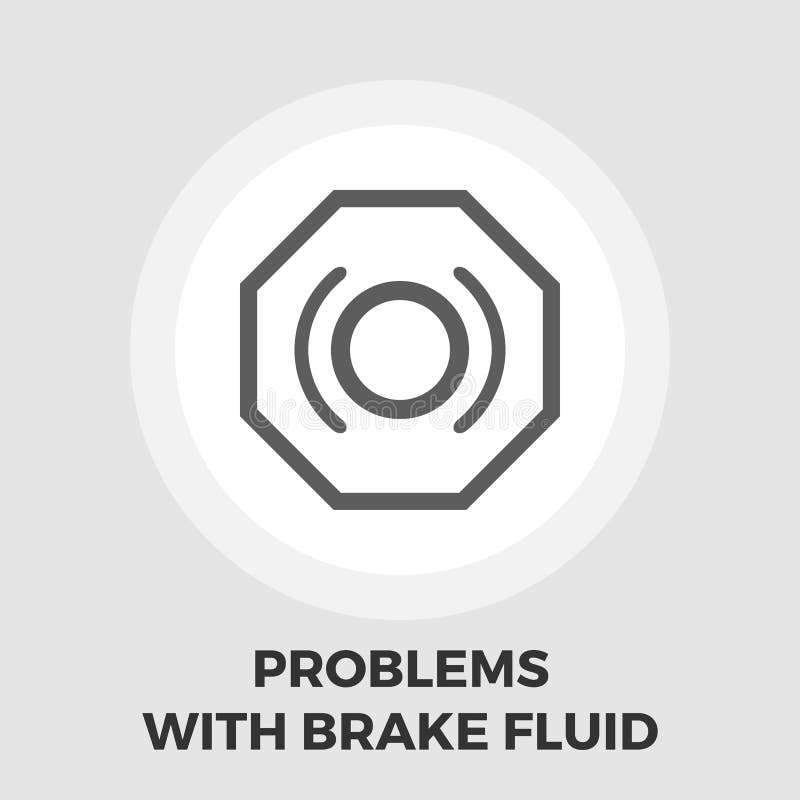 Problems with Brake Fluid Icon Flat Stock Vector Illustration of