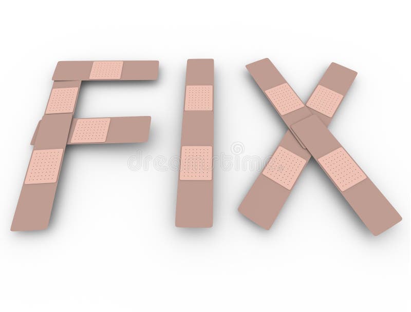 Problème provisoire de solution de bandages de Word de difficulté résolu illustration de vecteur Problème provisoire de solution de bandages de Word de difficulté résolu illustration de vecteur
