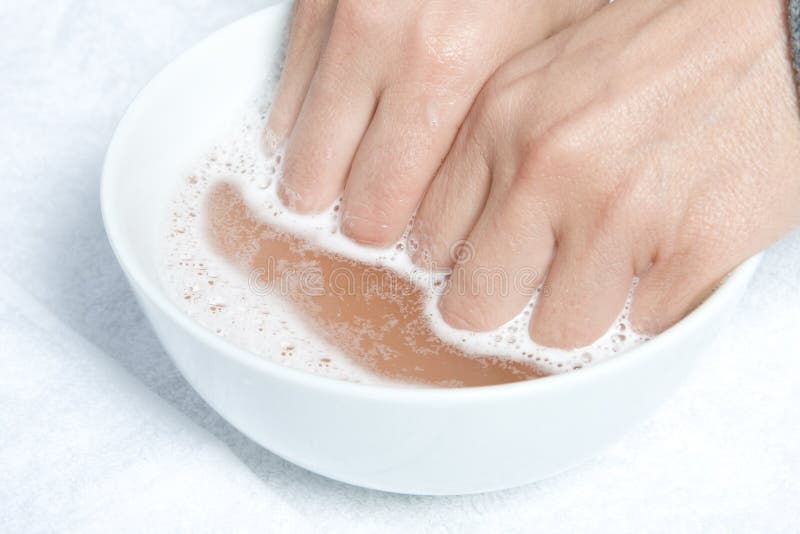 SPA procedure with the salts for the manicure. SPA procedure with the salts for the manicure