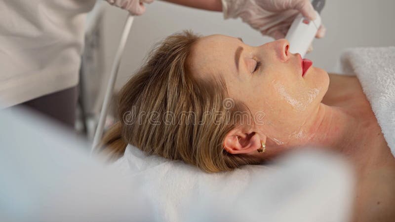 The procedure helps to rejuvenate the skin, improve blood flow, increase muscle tone, prevent aging, pigmentation and royalty free stock photography
