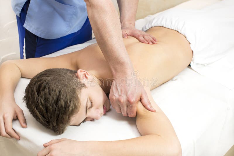 Procedure of medical medical sports body massage. Professional, physiotherapy.
