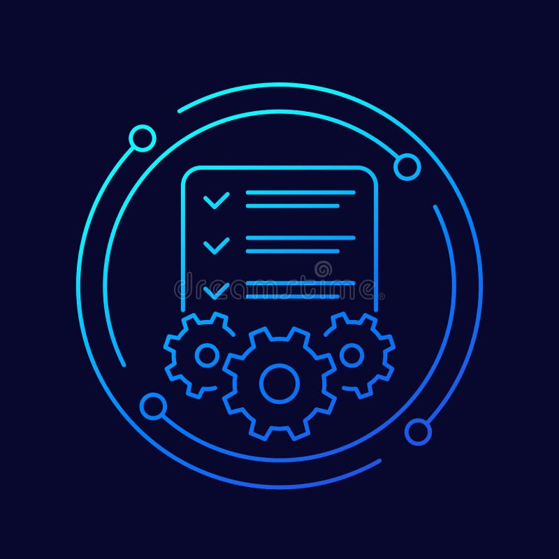 Procedures or project line icon vector illustration