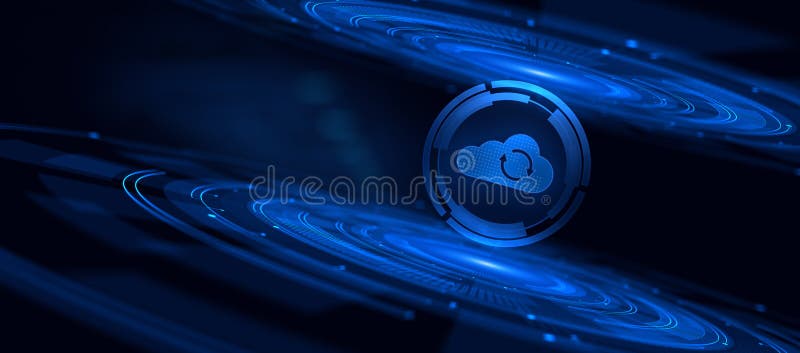 Procesamiento de tecnología en la nube informática y almacenamiento de datos en red. foto de archivo