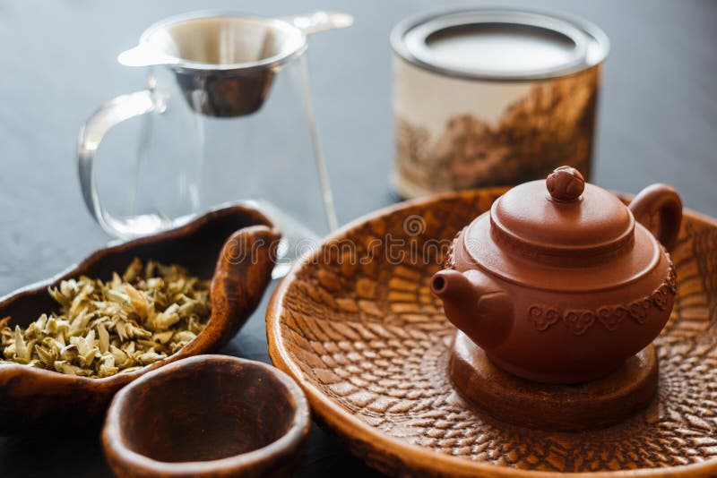 The Process of Brewing Tea at the Tea Ceremony. Stock Image Image of