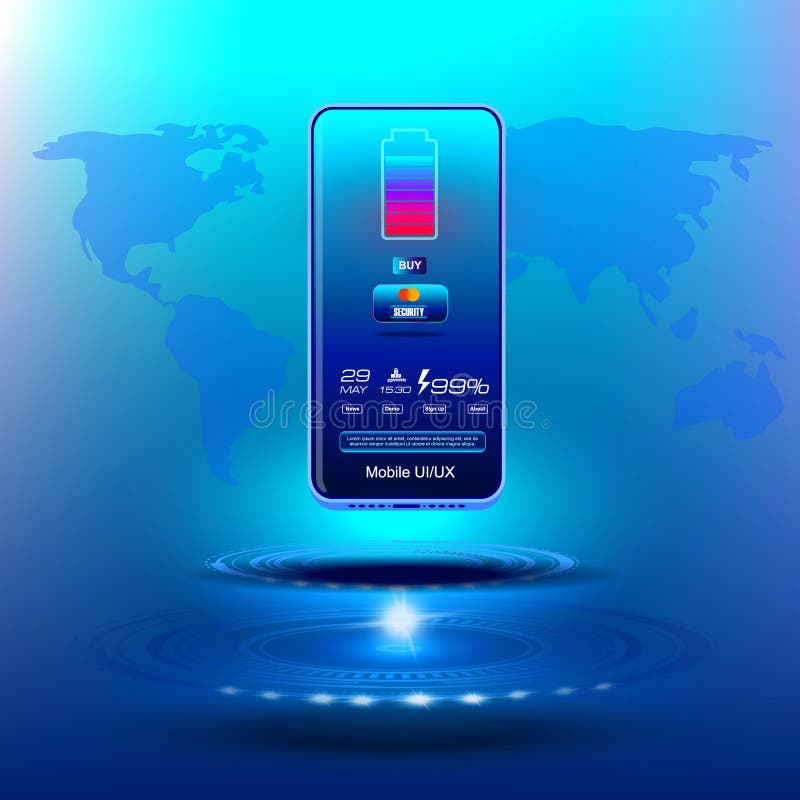 The Process of Charging the Phone Battery. Advanced Electronic