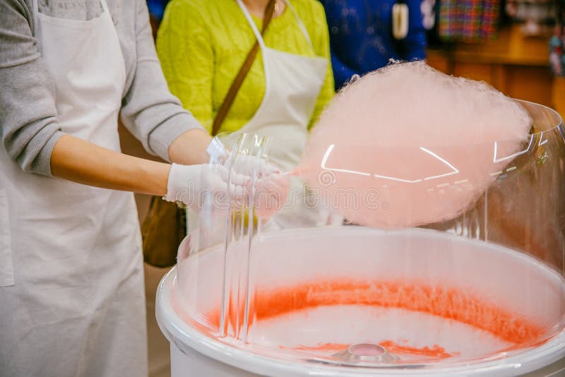 Process of Preparation of Cotton Candy Stock Photo Image of making