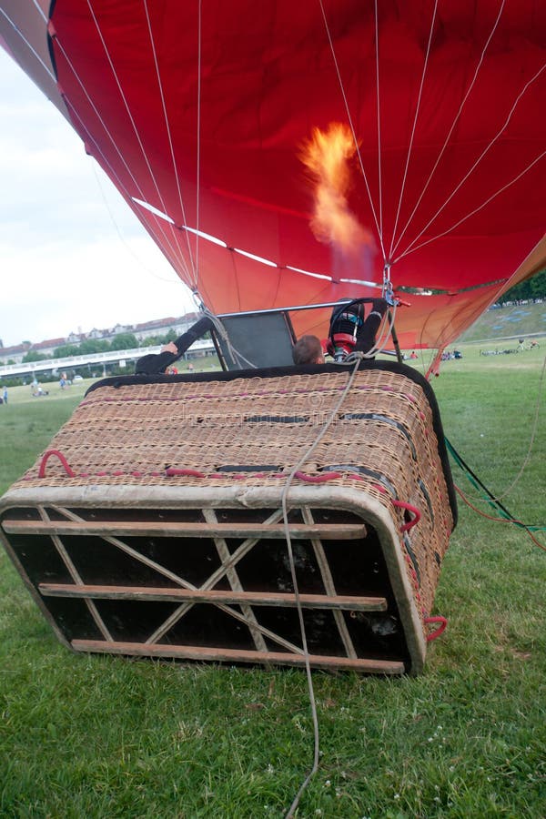 Process of Filling Air Balloon with Hot Air and Fire Stock Image Image of beautiful, float