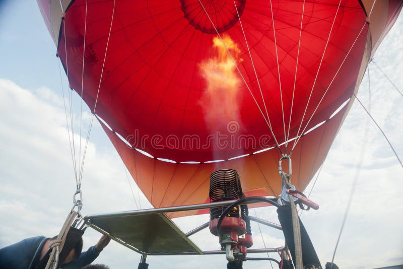 Process of Filling Air Balloon with Hot Air and Fire Stock Image Image of balloon, carnival