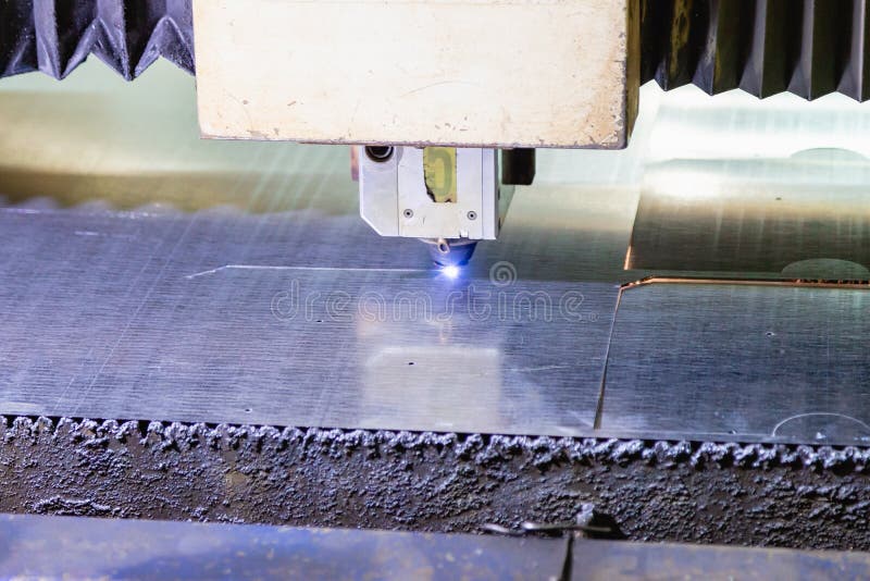 Process of Industrial Laser Cutting of Sheet Metal Stock Photo Image