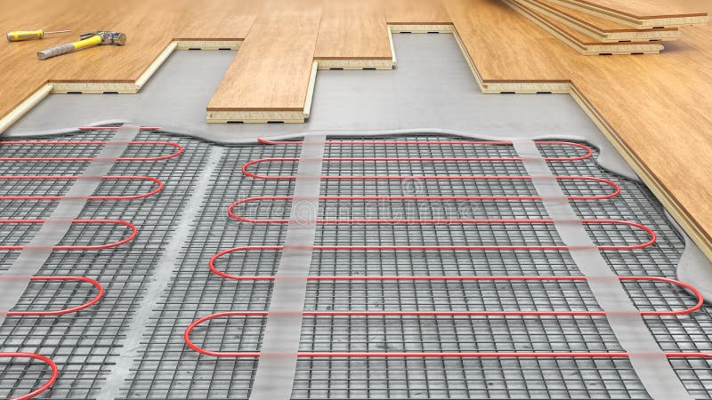 Parquet Plank With Floor Heating Stock Image Image Of Indoor