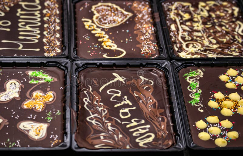 The Process of Making Chocolate in a Chocolate Studio. Bitter Chocolate