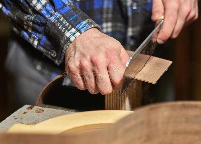 The Process of Making Classical Guitar. Stock Image - Image of handmade