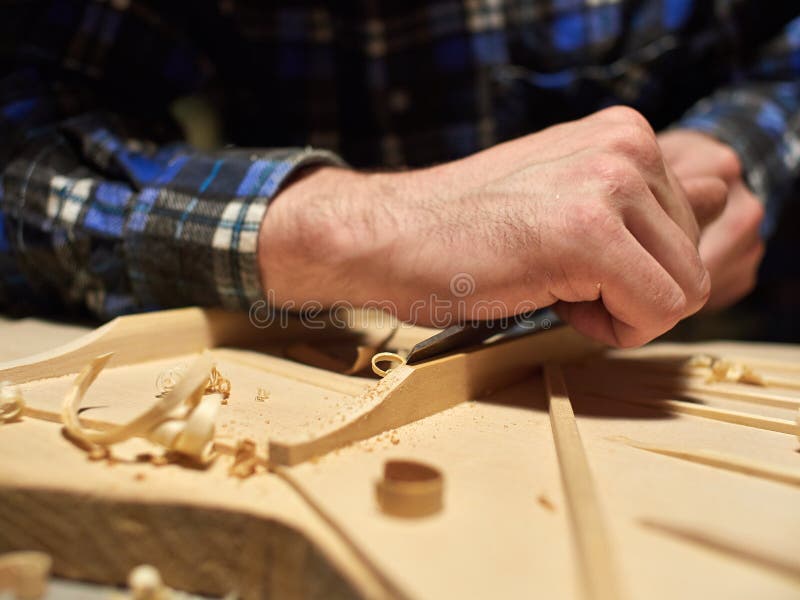 The Process of Making Classical Guitar. Stock Photo - Image of luthiers