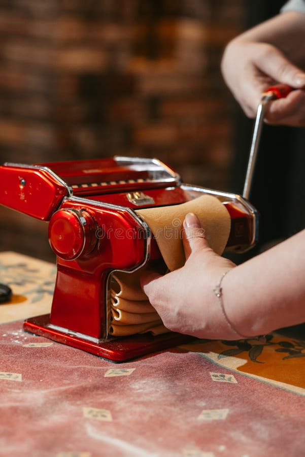 Rocess of Making Homemade Italian Pasta Using a Pasta Machine. Italian