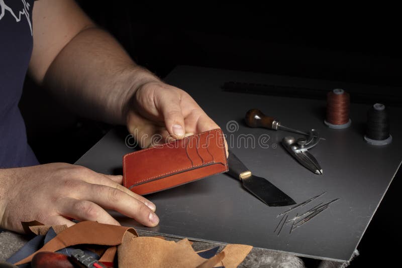 The Process of Making Leather Goods Stock Image Image of handmade