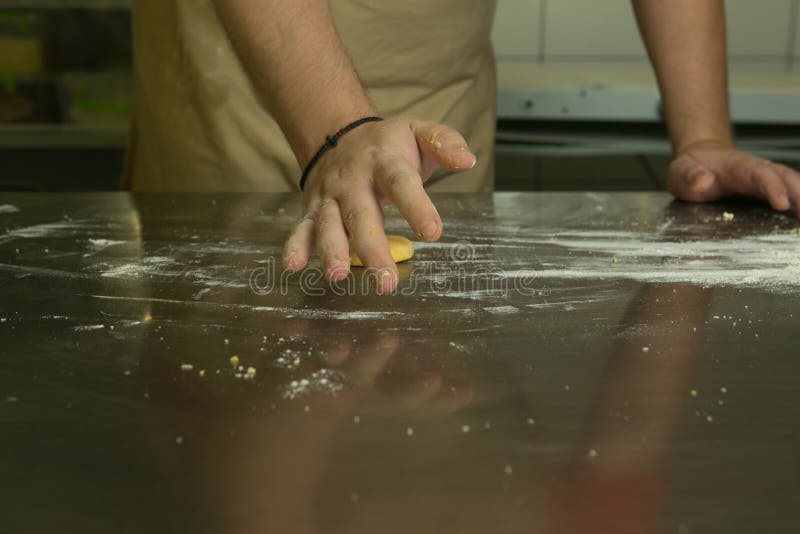 Healthy Food Concept. the Process of Making Natural Egg Noodles. the