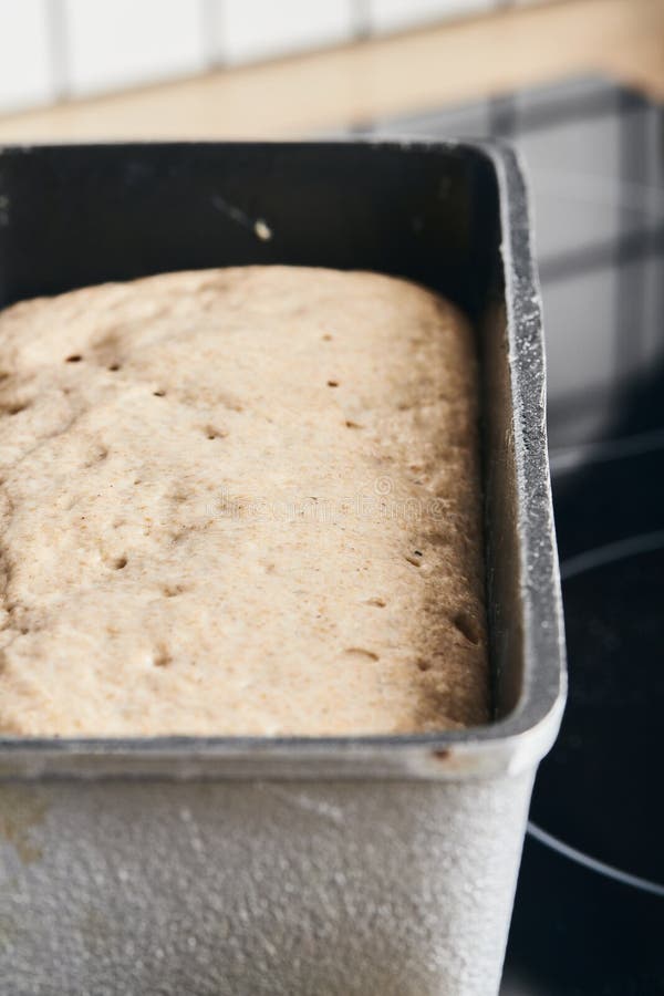The Process of Making Rye Bread. the Dough on the Rye Bread is Laid Out