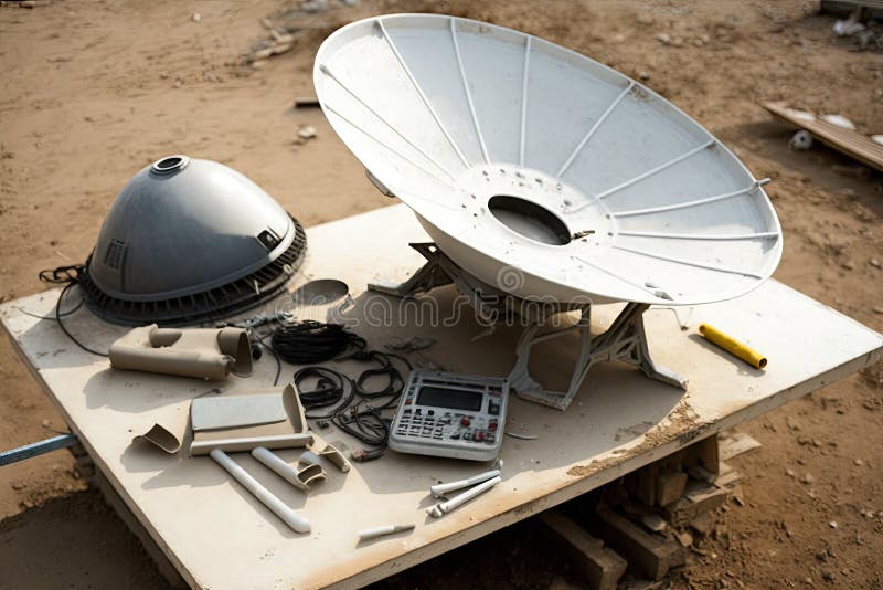 The Process of Mounting a Satellite Dish on the Roof, with Closeup